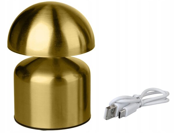 LED kovinska aku. touch namizna svetilka USB goba srebrana ali zlata