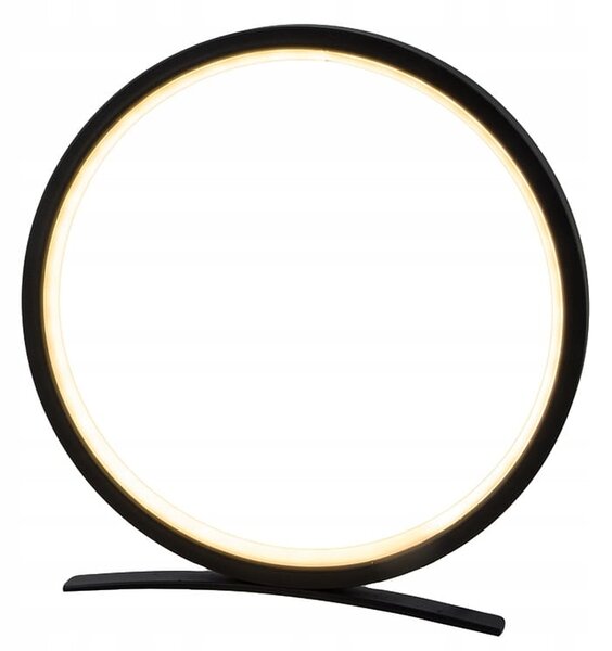 LED okrogla namizna svetilka 3 barve svetlobe USB 26cm črna