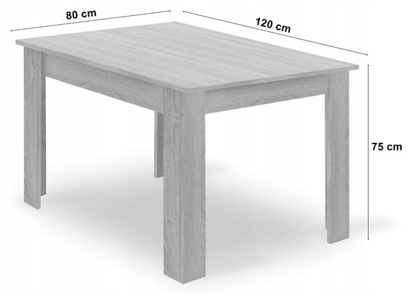 Črni jedilni set 1 + 4, miza MADO CRAFT 120x80 + stol BALI MARK črna