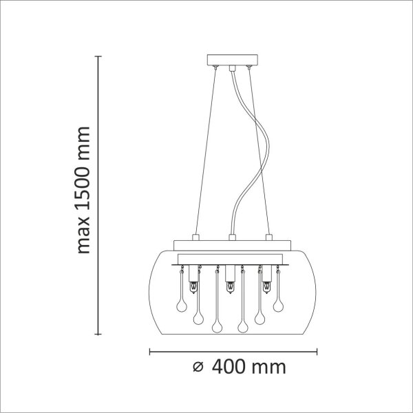 Kristalni lestenec na vrvici ROMEO 6xG9/8W/230V