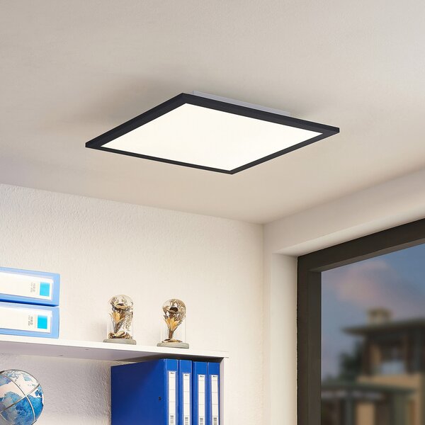 Lindby LED panel Nelios, 40 x cm, 4.000K, črna, kovina, Črna, Kuhinja, Plastika, Sodobni