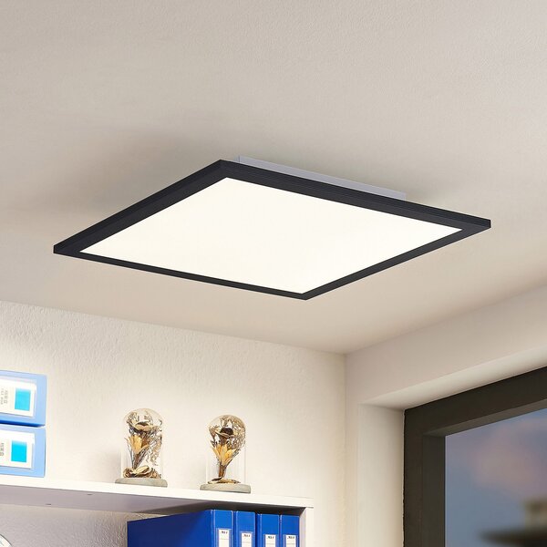 Lindby LED panel Nelios, 40 x cm, 4.000K, črna, kovina, Črna, Kuhinja, Plastika, Sodobni
