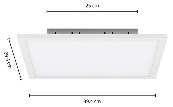 Arcchio LED panel, CCT Lysander, 39 cm, bel, aluminij, zatemnjen, Bela, Študija / pisarna, Aluminij, Sodobni