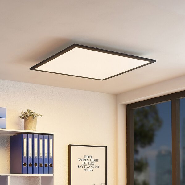 Lindby LED panel Nelios, 62 x cm, 4.000K, črna, kovina, Črna, Kuhinja, Plastika, Sodobni