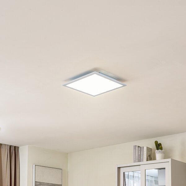 Lindby LED plošča Enja, bela, aluminij, 39,5 cm x cm, zatemnjen, Kovinska, Študija / pisarna, Plastika, Sodobni