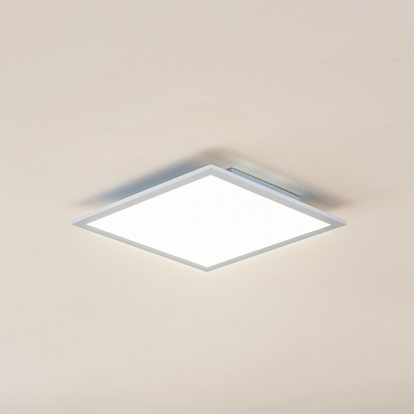 Lindby LED plošča Enja, bela, aluminij, 39,5 cm x cm, zatemnjen, Kovinska, Študija / pisarna, Plastika, Sodobni