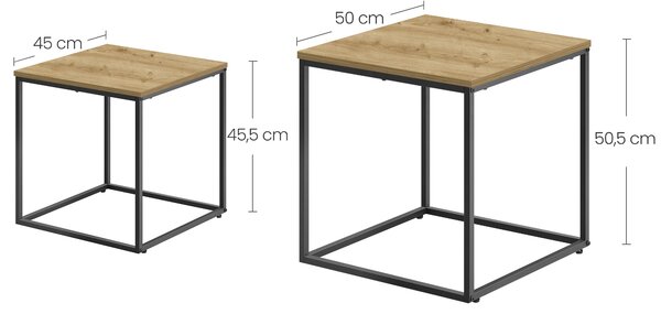 Set 2 konferenčnih miz QUADRO, dekor hrast artisan