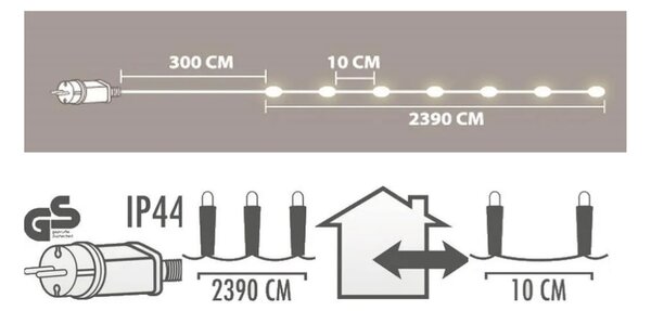 Svetlobna veriga 240 LED zunanja/notranja 23,9 m, bela
