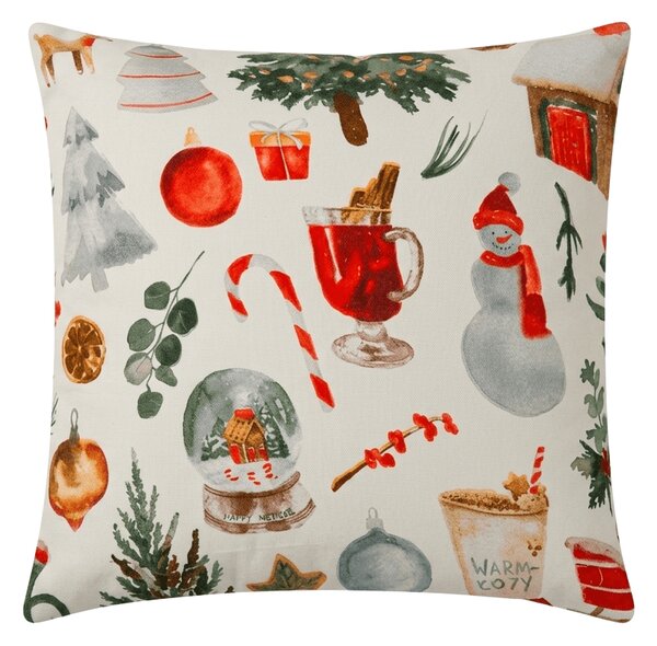 Prevleka za blazino iz mikrovlaken FESTIVE MAGIC 45x45 cm, bela