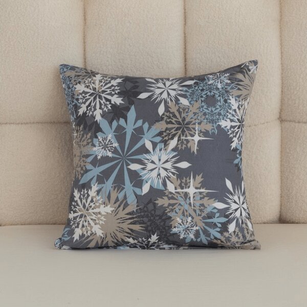Prevleka za blazino iz mikrovlaken SNOWFLAKE 45x45 cm, modrosiva