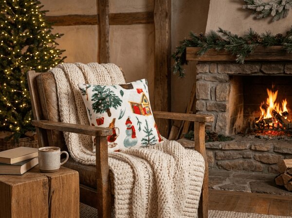 Prevleka za blazino mikropliš FESTIVE MAGIC 45x45 cm, bela