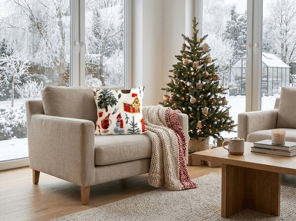 Prevleka za blazino mikropliš FESTIVE MAGIC 45x45 cm, bela