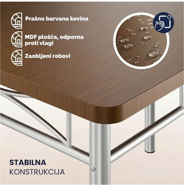 Jedilni komplet PAUL, 5-delni, temni hrast Casaria
