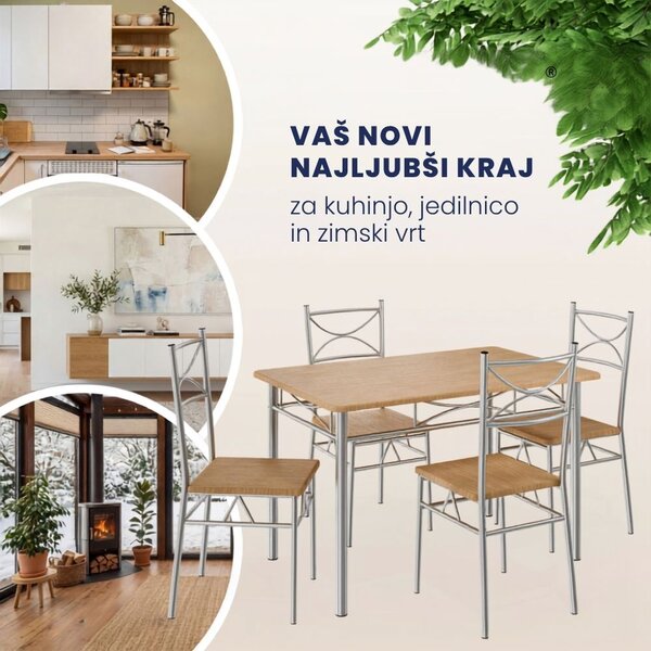 Jedilni komplet PAUL, 5-delni, naravno rjav Casaria