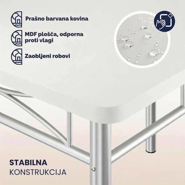 Jedilni komplet PAUL, 5-delni, žametno bel Jurhan