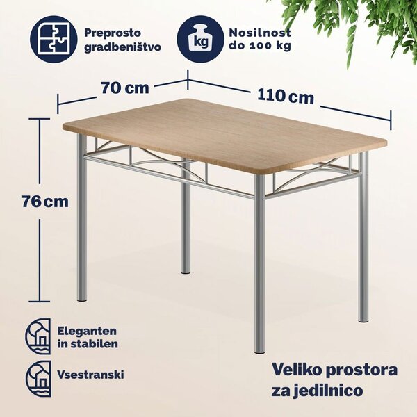 Jedilni komplet PAUL, 5-delni, naravno rjav Casaria