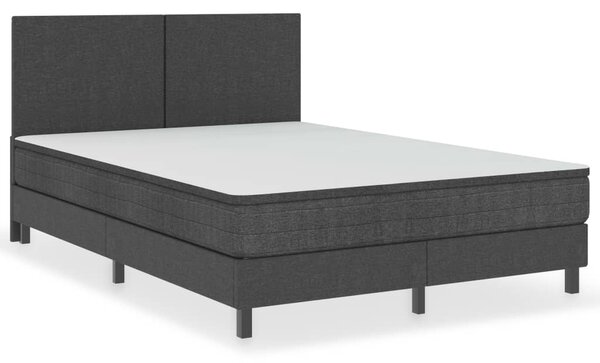 VidaXL Boxspring postelja temno siva iz blaga 140x200 cm