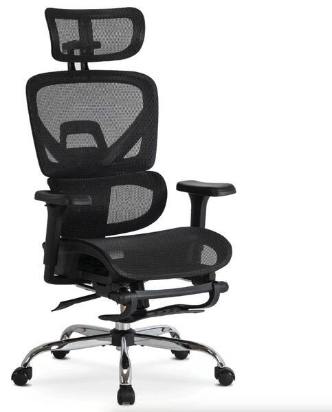 JAKS Ergonomski pisarniški stol črn blago Kair