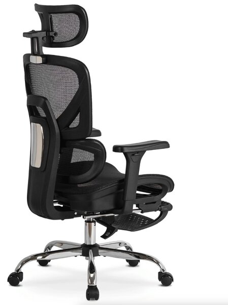 JAKS Ergonomski pisarniški stol črn blago Kair