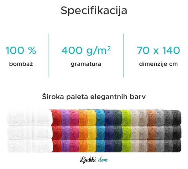 Brisača Classic 70x140 cm škrlatna, 100% bombaž