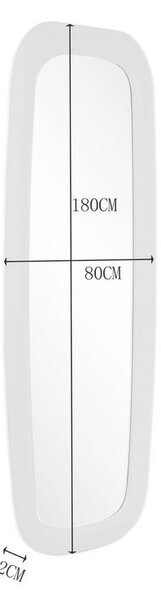 STENSKO OGLEDALO, 80/180/3 cm steklo, leseni material