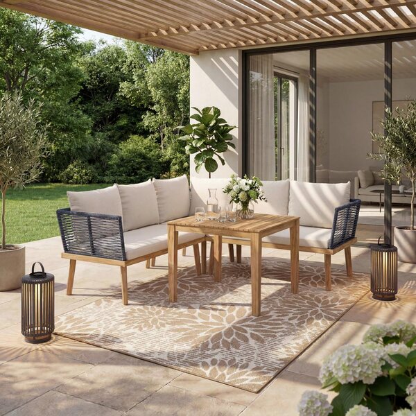 Bessagi Garden Jedilna Lounge Garnitura Julina, Krem