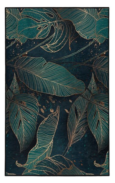 Modrozelena pralna preproga 160x230 cm Midnight Jungle – Mila Home