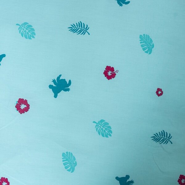 Modra enojna bombažna otroška posteljnina 140x200 cm Lilo a Stitch "Hawaii" – Jerry Fabrics