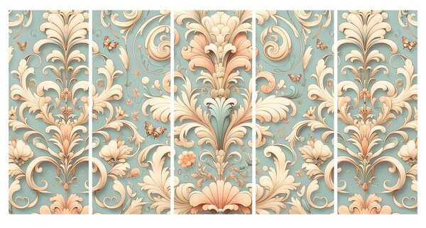 5-delna slika vintage ornamenti