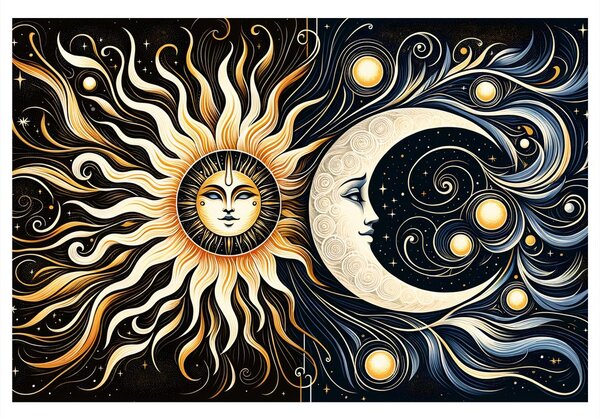 Slika sonce in luna