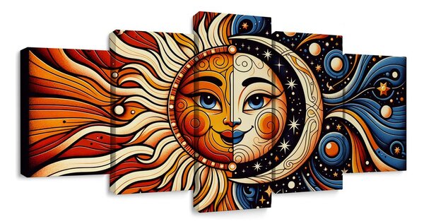 5-delna slika sonce in luna