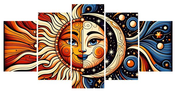 5-delna slika sonce in luna