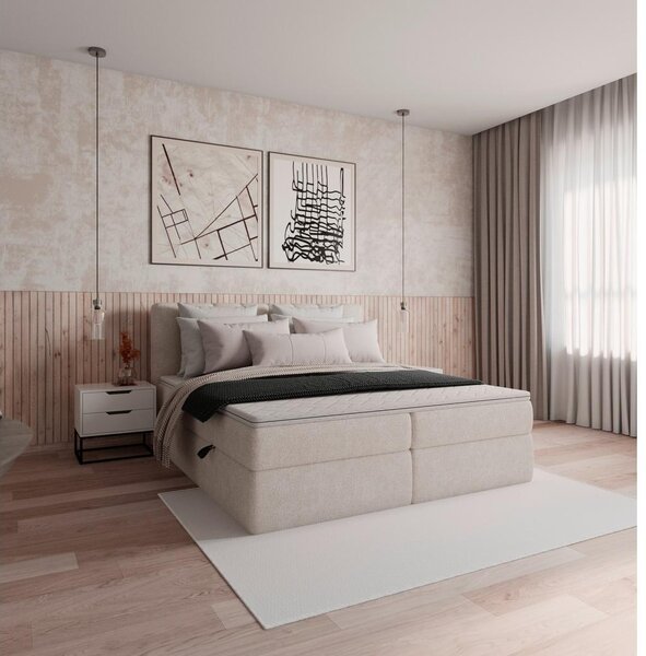 Bessagi Home Postelja Z Vzmetnico Mala, 180x200, Krem, Z Nadvložkom