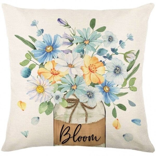 Laneno prevleko za vzglavnik BLOOM 45x45 cm, krem barva