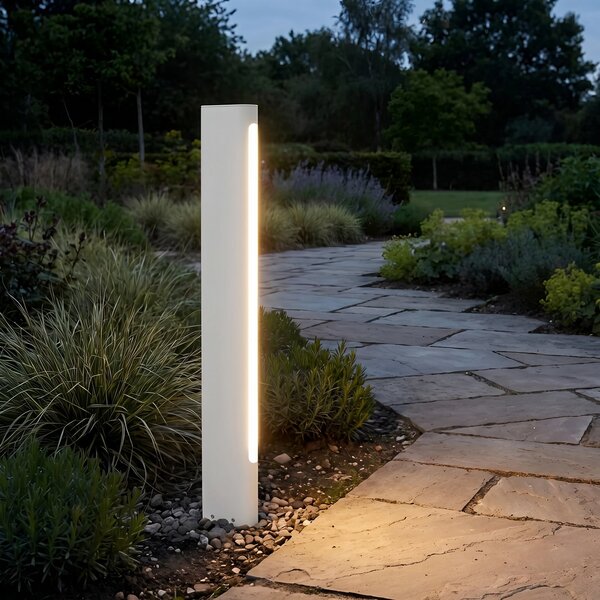 Lucande LED-ulična svetilka Celiora, višina 80 cm, siva, IP65, Siva, Aluminij, Sodobni