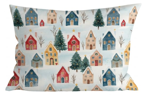 Bombažna prevleka za vzglavnik WINTER VILLAGE 50x70 cm, barvit