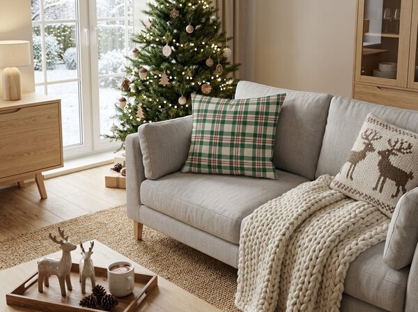Bombažna prevleka za blazino WINTER PLAID 45x45 cm, barvna