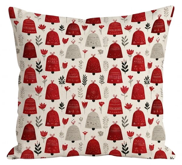 Bombažna prevleka za blazino CHRISTMAS BELLS 45x45 cm, barvna
