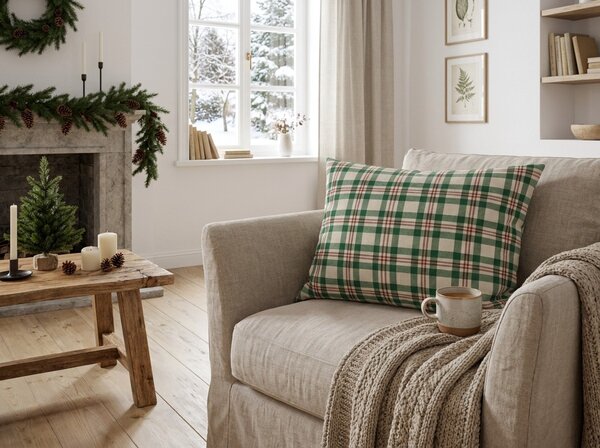 Bombažna prevleka za vzglavnik WINTER PLAID 50x70 cm, barvna