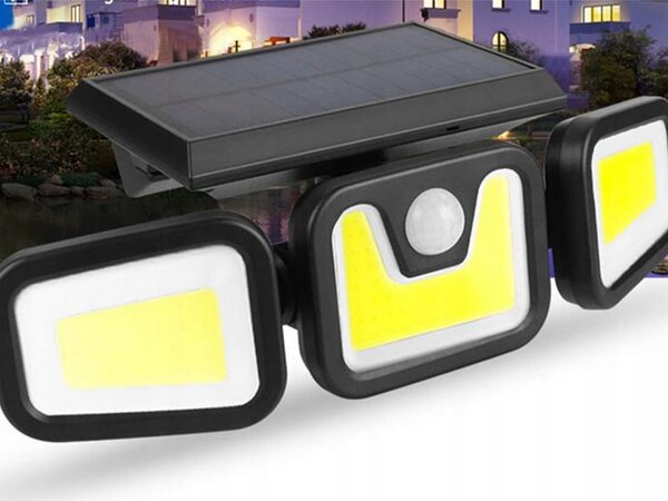100 LED COB solarna stenska svetilka s senzorjem gibanja 2400mAh IP67 daljinec