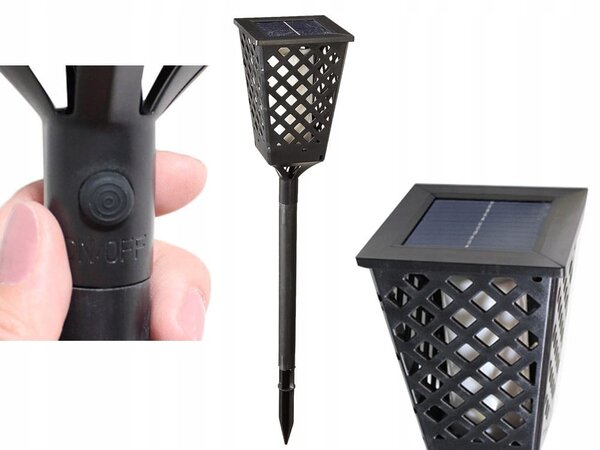 Solarna vrtna talna LED svetilka z učinkom gorečega plemena 107cm