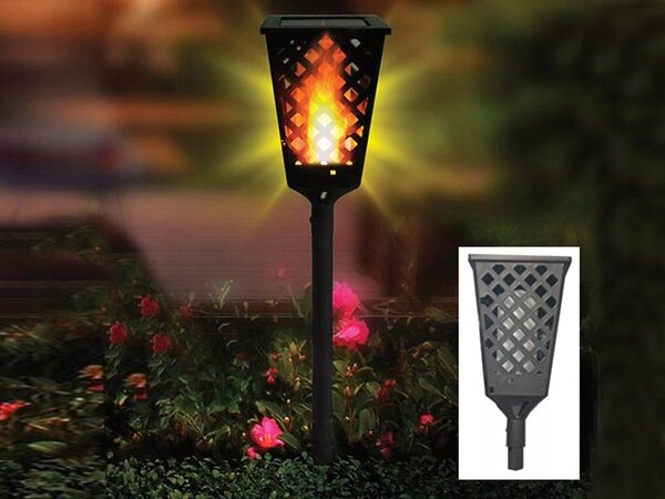 Solarna vrtna talna LED svetilka z učinkom gorečega plemena 107cm