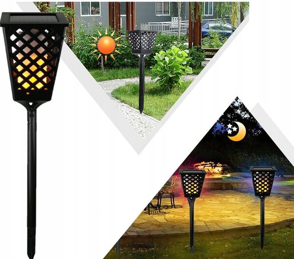 Solarna vrtna talna LED svetilka z učinkom gorečega plemena 107cm