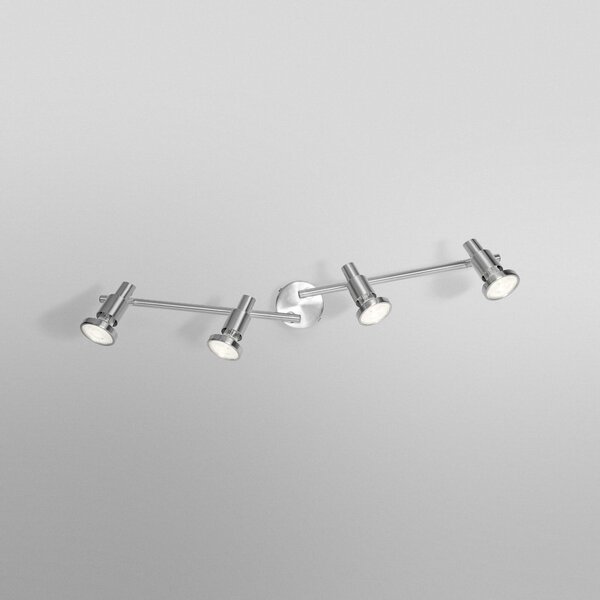 OSRAM stropni reflektor, srebrn, kovinski 4-poljni GU10-LED 2.700 K, Kovinska, Aluminij
