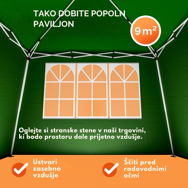 Paviljon za zabave CAPRI, 3x3 m, zelena Casaria