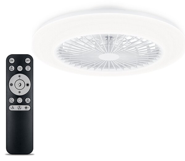 Philips LED stropni ventilator Amigo, bel, 49 cm, CCT, DC, zatemnjen, Bela, Dnevna soba / jedilnica, Plastika, Sodobni