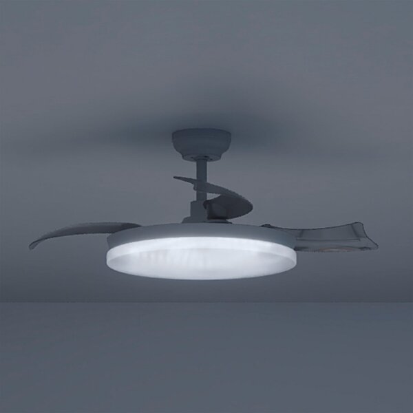 Philips LED stropni ventilator Solr, bel, DC, tiho delovanje, CCT, zatemnjen, Bela, Dnevna soba / jedilnica, Kovina, Sodobni