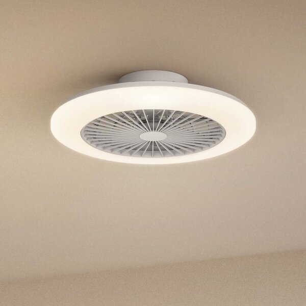 Philips LED stropni ventilator Amigo, bel sijajni, 58 cm, CCT, zatemnjen, Bela, Dnevna soba / jedilnica, Plastika, Sodobni