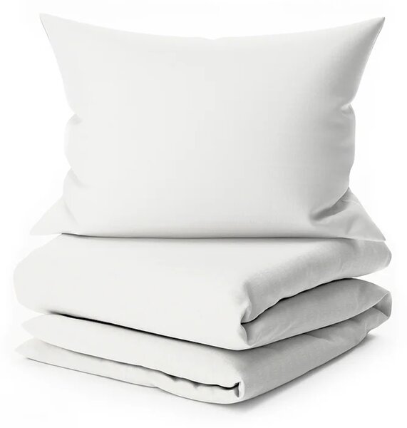 Set krepkega posteljnine DENYX BLEND svetlo kremna, hotelski žepek + rjuha Jersey 90 x 200 cm sivobežna, enojna postelja