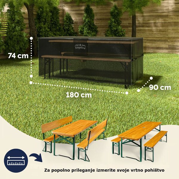 Zaščitna ponjava za pivski set BEER COVER, 180x90x74cm, antracitna Kingsleeve